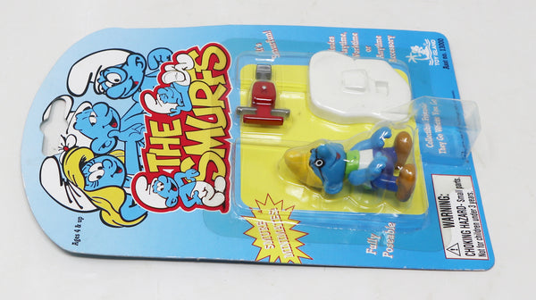 Vintage 1996 90s Toy Island Peyo The Smurfs Smurf Minimates Workman Fully Poseable 2" Figure No. 13050 MOC Carded Retro