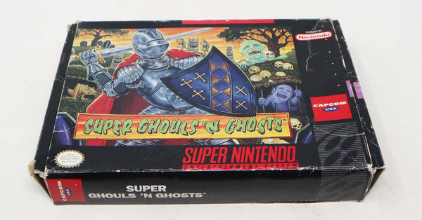 Vintage 1991 90s Super Nintendo Entertainment System SNES Super Ghouls 'N Ghosts Video Game Boxed NTSC