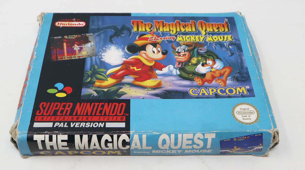 Vintage 1992 90s Super Nintendo Entertainment System SNES The Magical Quest Starring Mickey Mouse Cartridge Video Game Boxed Pal Version