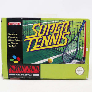 Vintage 1992 90s Super Nintendo Entertainment System SNES Super Tennis Cartridge Video Game Boxed Pal Version