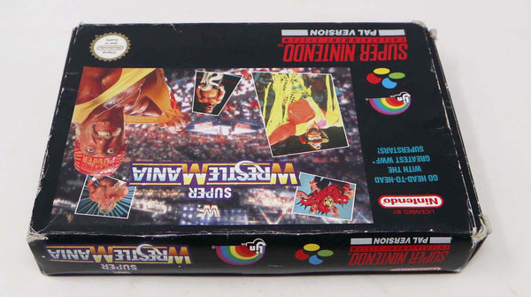 Vintage 1991 90s Super Nintendo Entertainment System SNES WWF World Wrestling Federation Super WrestleMania Cartridge Video Game Boxed Pal Version