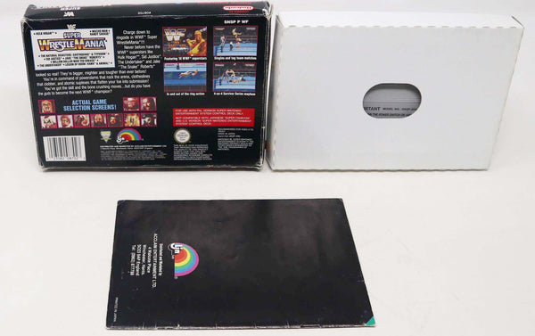 Vintage 1991 90s Super Nintendo Entertainment System SNES WWF World Wrestling Federation Super WrestleMania Cartridge Video Game Boxed Pal Version