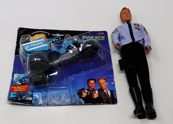 Vintage 1994 90s Vivid Imaginations Gerry Anderson's Space Precinct 2040 Police Bike Vehicle Carded MOC + Lieutenant Brogan Fully Poseable 12" Action Figure