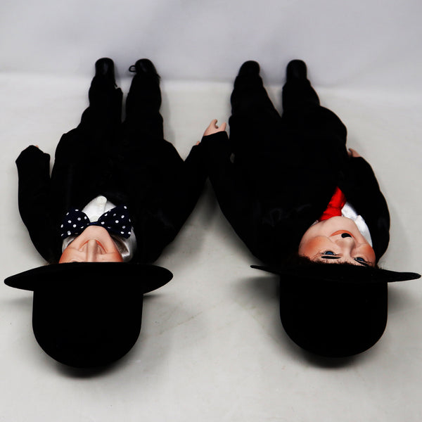 Vintage The Leonardo Collection Stan Laurel & Oliver Hardy Hand Painted Porcelain Dolls Figures Figurines Ornaments Knick Knacks Boxed Rare
