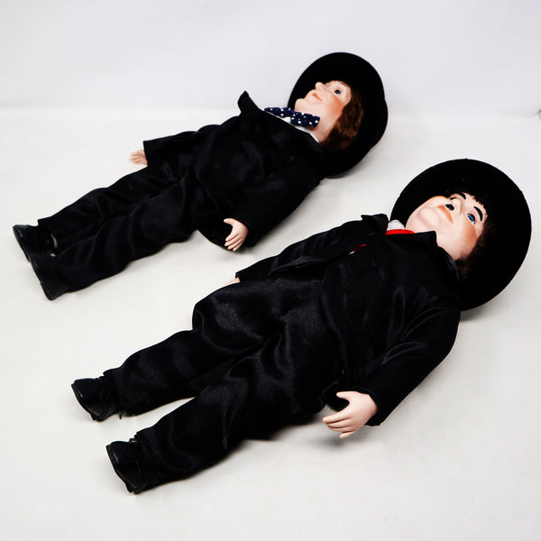 Vintage The Leonardo Collection Stan Laurel & Oliver Hardy Hand Painted Porcelain Dolls Figures Figurines Ornaments Knick Knacks Boxed Rare