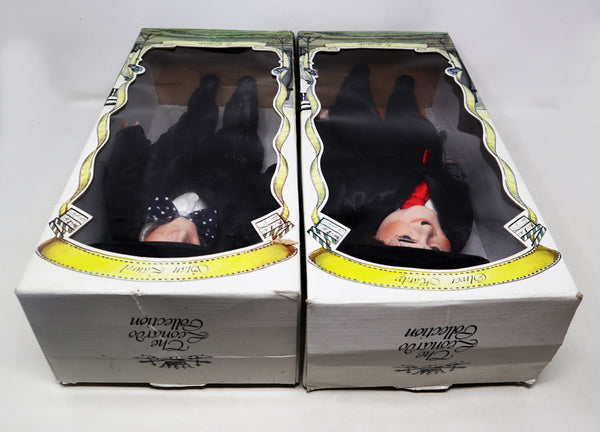 Vintage The Leonardo Collection Stan Laurel & Oliver Hardy Hand Painted Porcelain Dolls Figures Figurines Ornaments Knick Knacks Boxed Rare