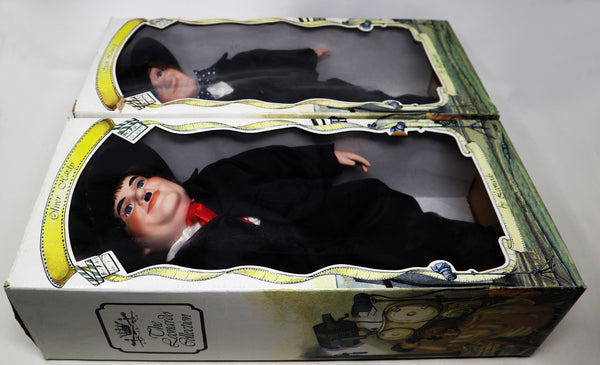 Vintage The Leonardo Collection Stan Laurel & Oliver Hardy Hand Painted Porcelain Dolls Figures Figurines Ornaments Knick Knacks Boxed Rare