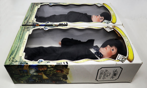 Vintage The Leonardo Collection Stan Laurel & Oliver Hardy Hand Painted Porcelain Dolls Figures Figurines Ornaments Knick Knacks Boxed Rare