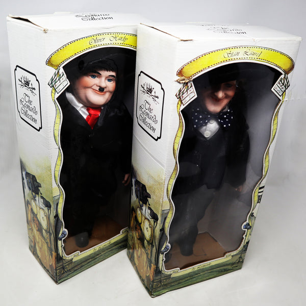 Vintage The Leonardo Collection Stan Laurel & Oliver Hardy Hand Painted Porcelain Dolls Figures Figurines Ornaments Knick Knacks Boxed Rare