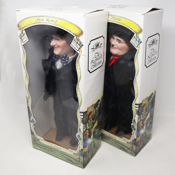 Vintage The Leonardo Collection Stan Laurel & Oliver Hardy Hand Painted Porcelain Dolls Figures Figurines Ornaments Knick Knacks Boxed Rare
