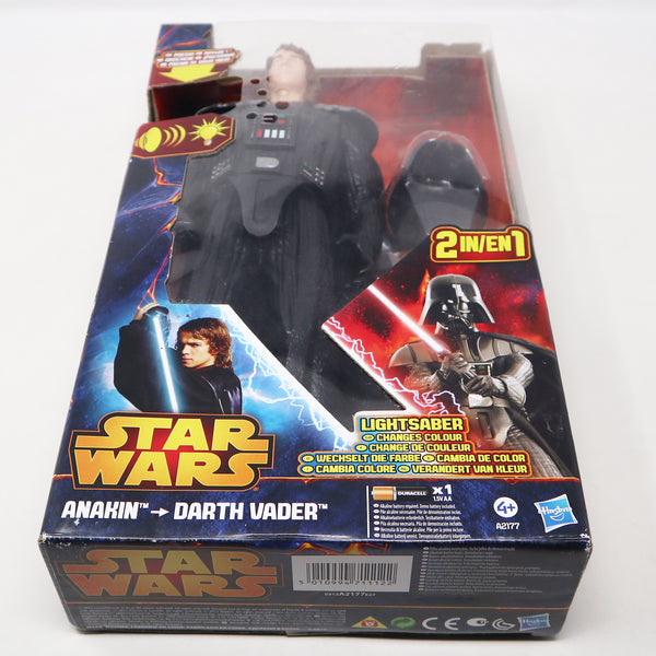 2013 Hasbro Star Wars Anakin Darth Vader Poseable Action Figure Boxed Working Movie Phrases Lightsaber Changes Colour