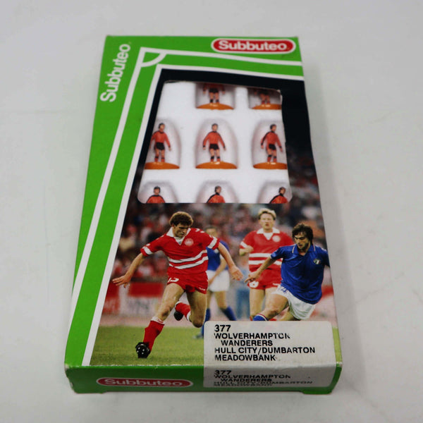 Vintage Subbuteo 63000 The Football Game Table Soccer Players Team Set Wolverhampton Wanderers Hull City / Dumbarton Meadowbank 377 Boxed