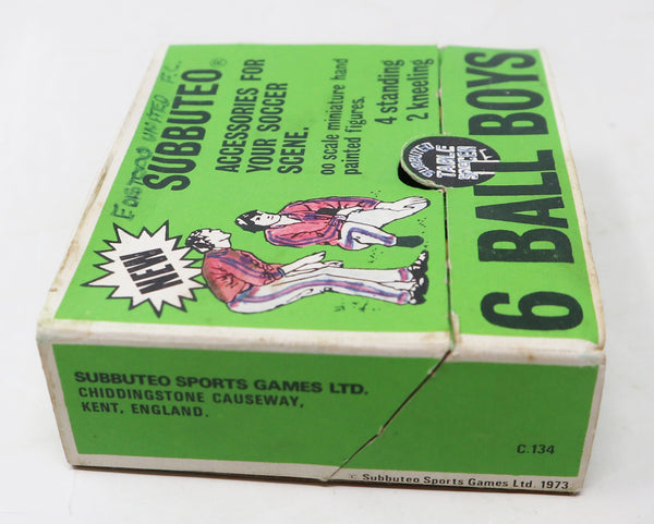 Vintage 1973 70s Subbuteo The Football Game Table Soccer C.134 6 Ball Boys 00 Scale Miniature Hand Painted Figures Accessories Set Boxed Retro