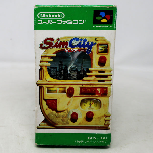 Vintage 1991 90s Nintendo SNES Super Famicom Sim City Cartridge Video Game Boxed Japan Retro