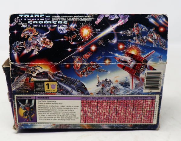 Vintage 1984 80s Hasbro Takara Transformers G1 Insecticon Kickback Action Figure Robot Boxed Retro