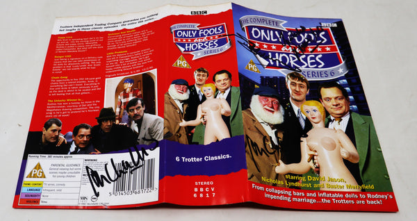 Vintage 1999 90s BBC The Complete Only Fools And Horses Series 6 PAL VHS (Video Home System) Tape Signed By Sue Holderness (Marlene) John Challis (Boycie) + Unknown ? Cast Member Rare Retro
