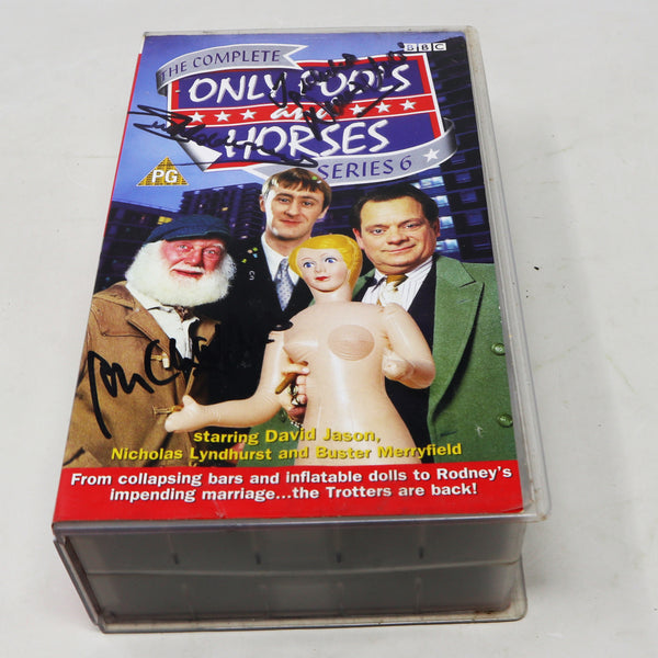 Vintage 1999 90s BBC The Complete Only Fools And Horses Series 6 PAL VHS (Video Home System) Tape Signed By Sue Holderness (Marlene) John Challis (Boycie) + Unknown ? Cast Member Rare Retro