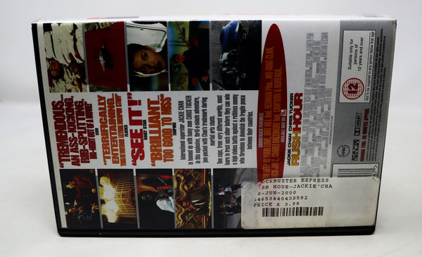 Jackie Chan Chris Tucker Rush Hour VHS Video Home System Tape Rare Big Box Version Rare Blockbuster Video Ex-Rental Martial Arts