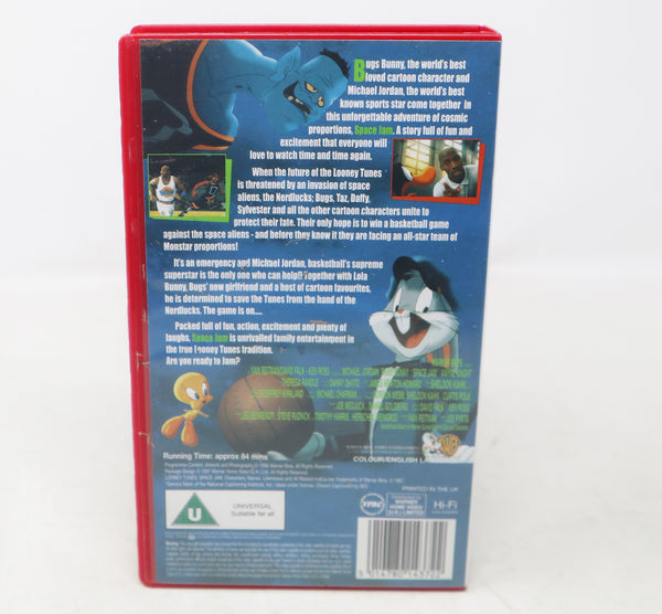 Vintage 1997 90s Warner Bros. Space Jam Pal VHS (Video Home System) Tape Michael Jordan Bugs Bunny Retro