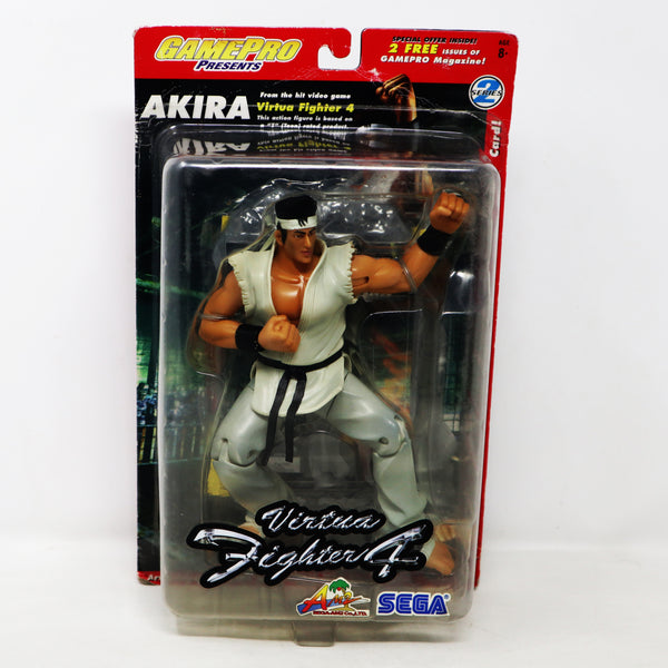 Vintage 2002 JoyRide Studios Sega Virtua Fighter 4 Akira Collectable Action Figure With Display Base MOC Carded Partly Sealed Retro