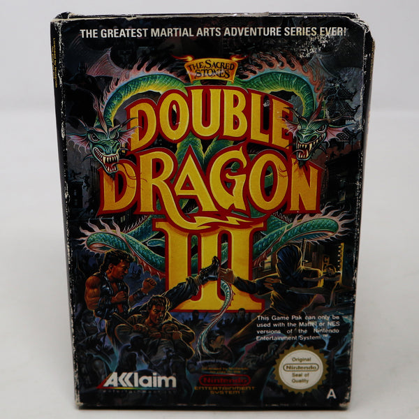 Vintage 1990 90s Nintendo Entertainment System NES Double Dragon III 3 The Sacred Stones Arcade Fighting Video Game Boxed Pal A