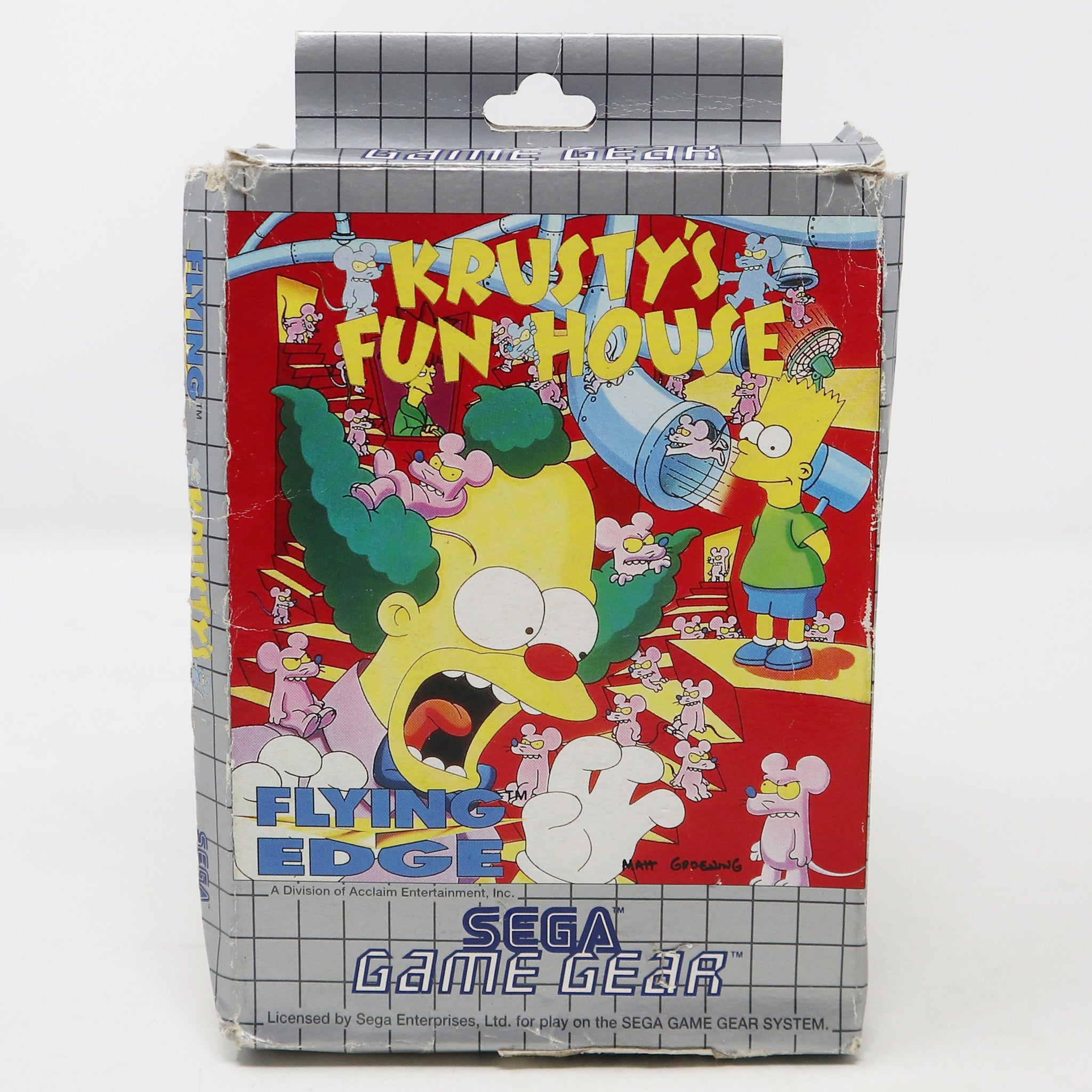 Vintage 1992 90s Sega Game Gear Krusty's Fun House Cartridge Video Game Boxed Pal 1 Player The Simpsons Rare