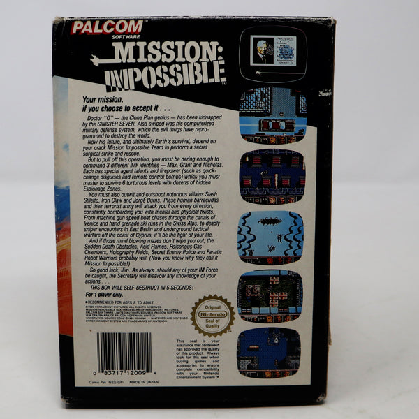 Vintage 1991 90s Nintendo Entertainment System NES Mission : Impossible Video Game Boxed Pal A