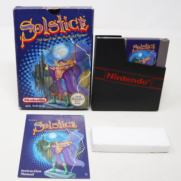 Vintage 1991 90s Nintendo Entertainment System NES Solstice The Quest For The Staff Of Demnos Video Game Boxed Pal