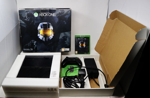 Vintage Microsoft Xbox X-Box 1 1540 Console Black 500GB HDD (Fully Working), Wireless Controller Boxed + Halo The Master Chief Collection Video Game Pal Lot Bundle