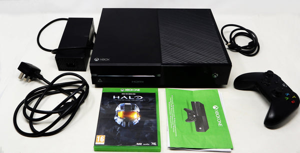 Vintage Microsoft Xbox X-Box 1 1540 Console Black 500GB HDD (Fully Working), Wireless Controller Boxed + Halo The Master Chief Collection Video Game Pal Lot Bundle