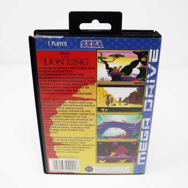 Vintage 1994 90s Sega Mega Drive Megadrive Disney's The Lion King 24 Meg Cartridge Video Game PAL 1 Player