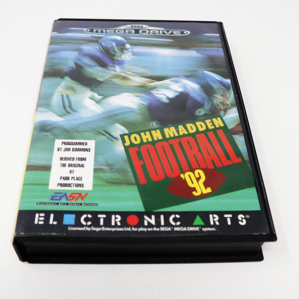 Vintage 1991 90s Sega Genesis Mega Drive Megadrive John Madden Football '92 16-Bit Cartridge Video Game PAL 1 or 2 Players