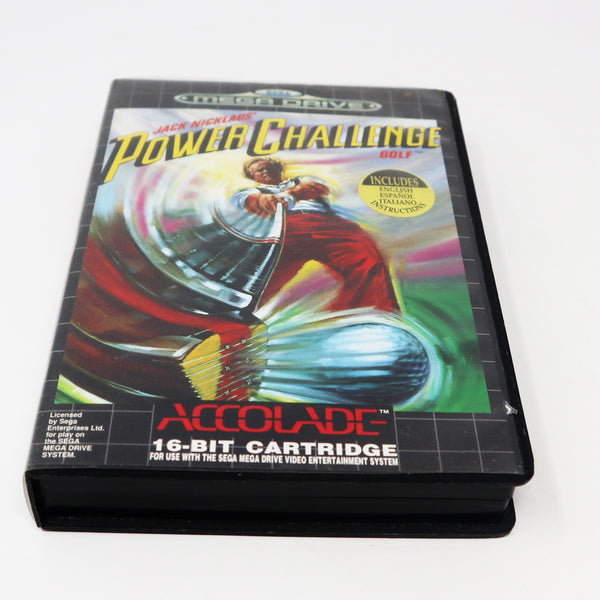 Vintage 1993 90s Sega Mega Drive Megadrive Jack Nicklaus' Power Challenge Golf 16-Bit Cartridge Video Game Boxed Pal 1-4 Players