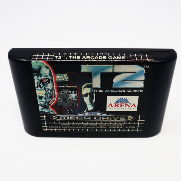 Vintage 1992 90s Sega Mega Drive Megadrive T2 Terminator 2 The Arcade Game 16-Bit Cartridge Video Game PAL 1 or 2 Players