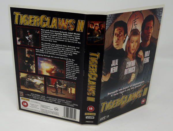 Vintage 1999 90s Tiger Claws II 2 VHS Video Home System Tape Rare Big Box Version Jahal Merhi Cynthia Rothrock Bolo Yeung Martial Arts Rare Blockbuster Video Ex-Rental