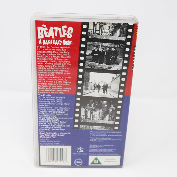 Vintage 1992 90s Cinema Club The Beatles A Hard Day's Night PAL VHS (Video Home System) Tape