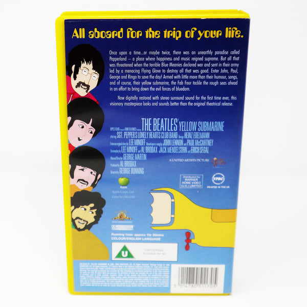 Vintage 1999 90s Warner Home Video The Beatles Yellow Submarine PAL VHS (Video Home System) Tape