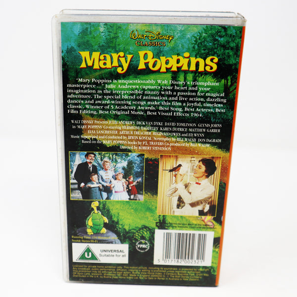 Vintage Walt Disney Classics Mary Poppins PAL VHS (Video Home System) Tape