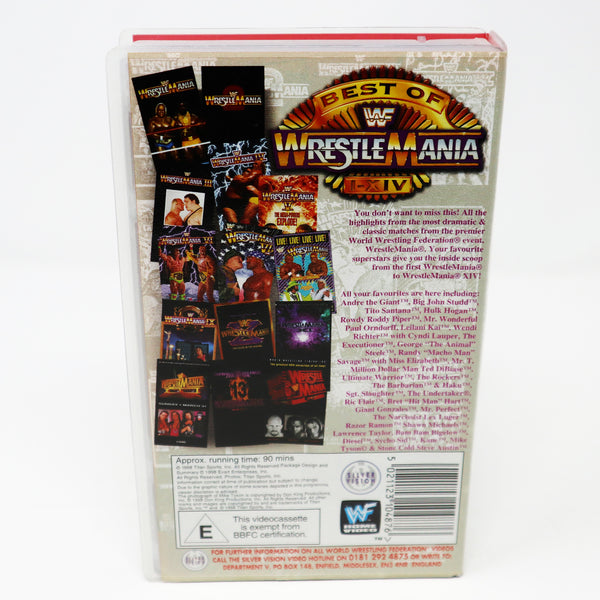 Vintage 1998 90s SilverVision WWF World Wrestling Federation Best Of Wrestlemania Wrestle Mania I-XIV VHS (Video Home System) Tape