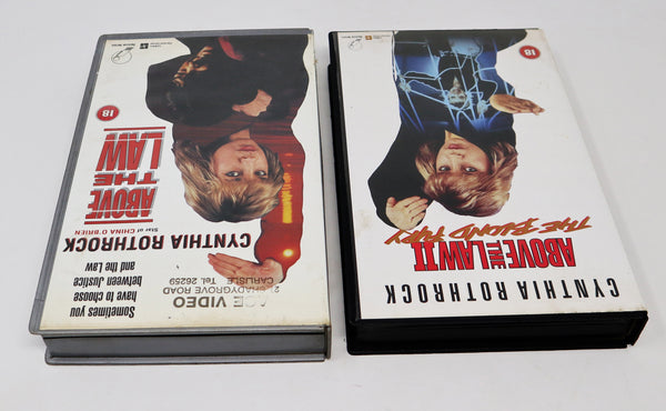 Vintage 1990s Cynthia Rothrock Above The Law & Above The Law II The Blond Fury VHS Video Home System Tapes Lot Rare Big Box Version Martial Arts