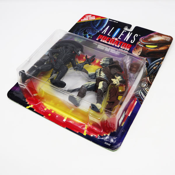 Vintage 1993 90s Kenner Aliens vs Predator Action Figures Warrior Alien & Renegade Predator Two Pack Carded MOC