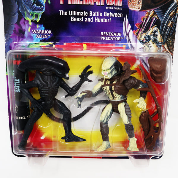 Vintage 1993 90s Kenner Aliens vs Predator Action Figures Warrior Alien & Renegade Predator Two Pack Carded MOC