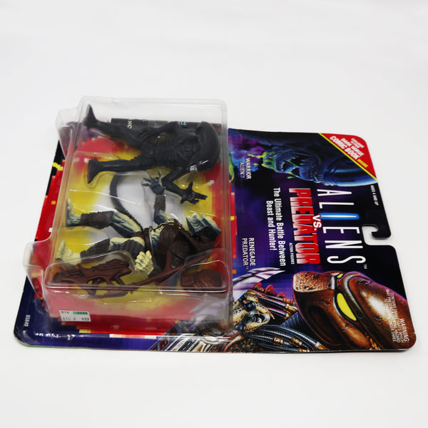 Vintage 1993 90s Kenner Aliens vs Predator Action Figures Warrior Alien & Renegade Predator Two Pack Carded MOC