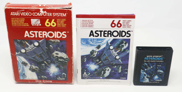 Vintage 1979 70s Atari 2600 Asteroids CX2649 Video Game Cartridge For The Atari Video Computer System Boxed