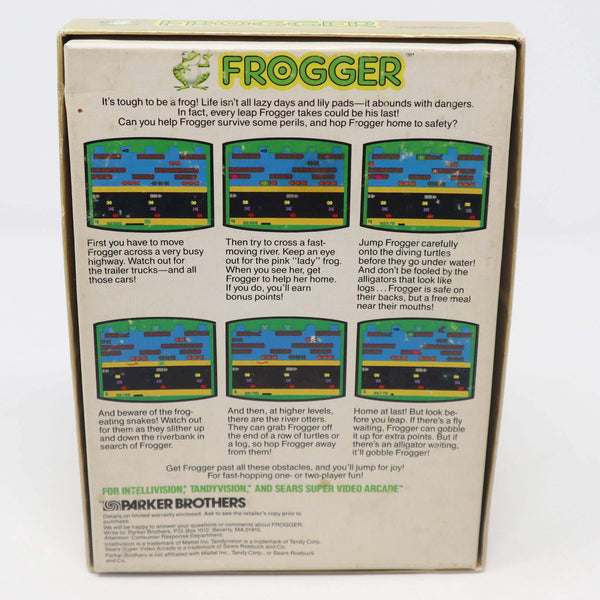 Vintage 1983 80s Atari 2600 Parker Frogger No. 6300 Arcade Video Game Cartridge For The Atari Video Computer System Intellivision Tandyvision And Sears Super Video Arcade Boxed