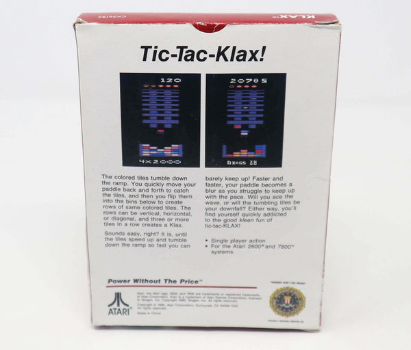 Vintage 1990 90s Atari 2600 Klax CX26192 Video Game Cartridge For The Atari Video Computer System Boxed