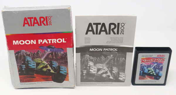 Vintage 1987 80s Atari 2600 Moon Patrol CX26492 Video Game Cartridge For The Atari Video Computer System Boxed