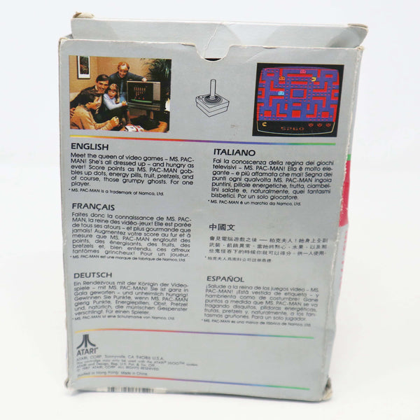 Vintage 1987 80s Atari 2600 Ms. Pac-Man CX2675 Video Game Cartridge For The Atari Video Computer System Boxed