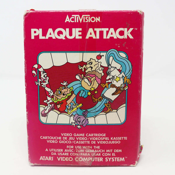 Vintage 1983 80s Atari 2600 Plaque Attack EAX027 Video Game Cartridge For The Atari Video Computer System Boxed