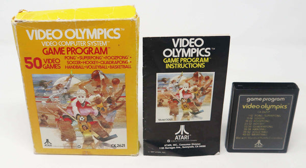 Vintage 1978 70s Atari 2600 Video Olympics CX2621 Video Game Cartridge For The Atari Video Computer System Boxed 50 Video Games